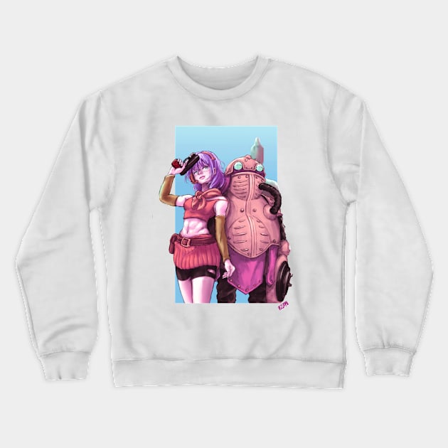 Lucca and Robo Crewneck Sweatshirt by ARITANAART